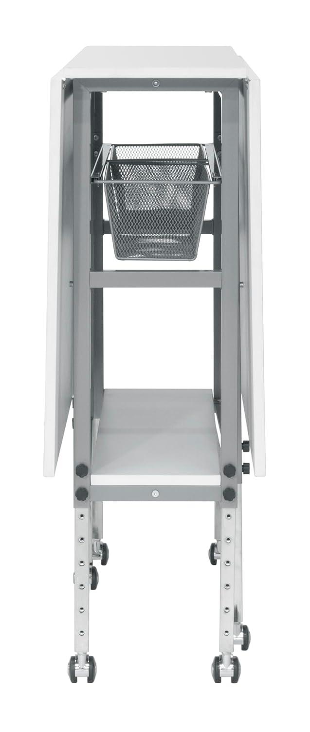 Sew Ready 58.75'' x 36.5'' Foldable Sewing Table with Sewing Machine Platform and Wheels