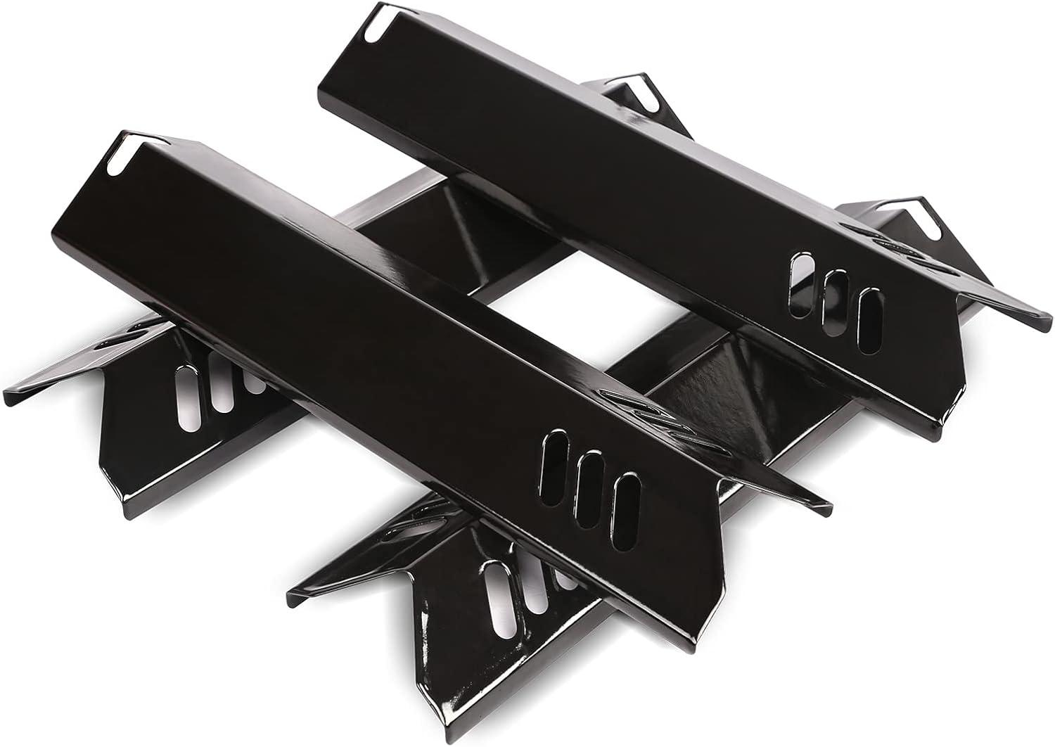Unicook 15 Inch Grill Heat Plates for Dyna-Glo, Grill Burner Covers, Grill Parts Porcelain Heat Shields for Backyard, 4 Pack
