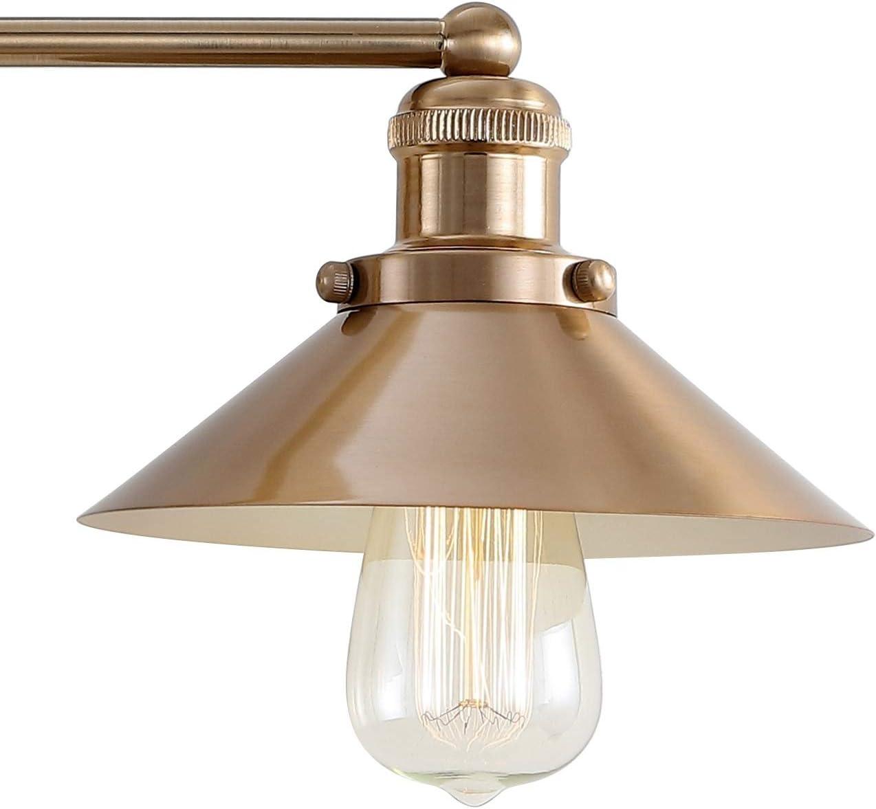 JONATHAN Y July 17.5" 2-Light Industrial Farmhouse Metal Vanity Light, Brass Gold