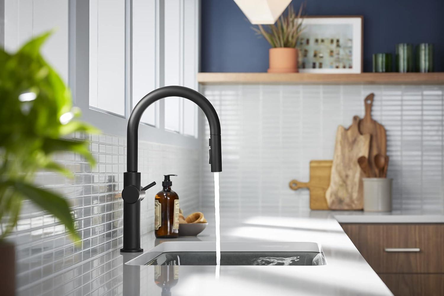 Kohler Crue Single Handle Pull Down Kitchen Faucet with Three-Function Pull Down Sprayer