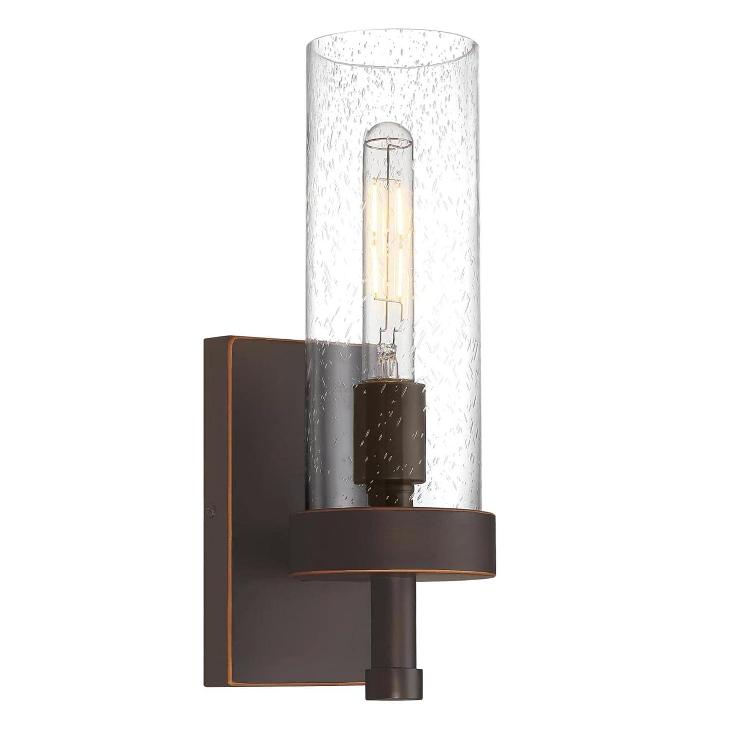 Westinghouse Lavina 1 Light Wall Fixture Oil Rubbed Bronze Finish with Highlights Clear Seeded Glass