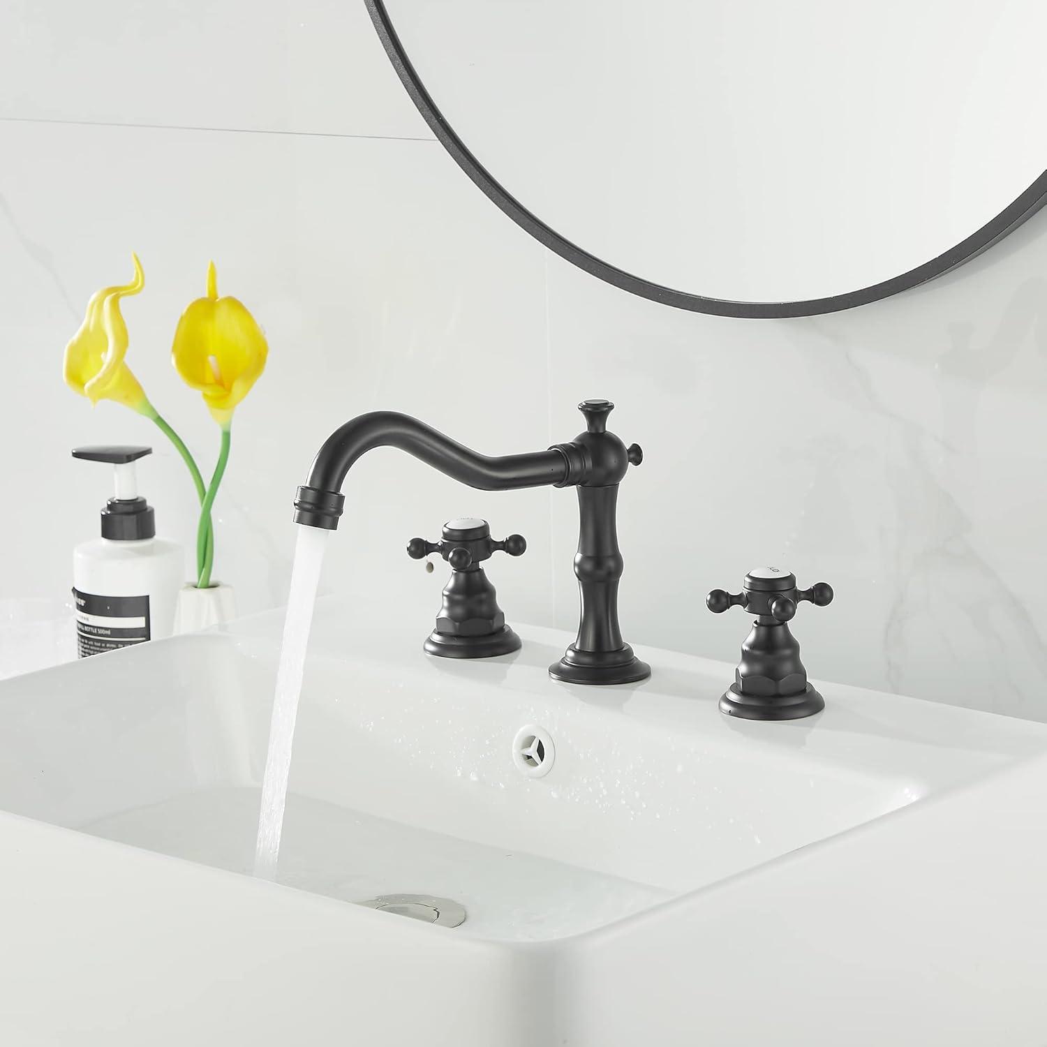 Widespread 2-handle Bathroom Faucet with Drain Assembly