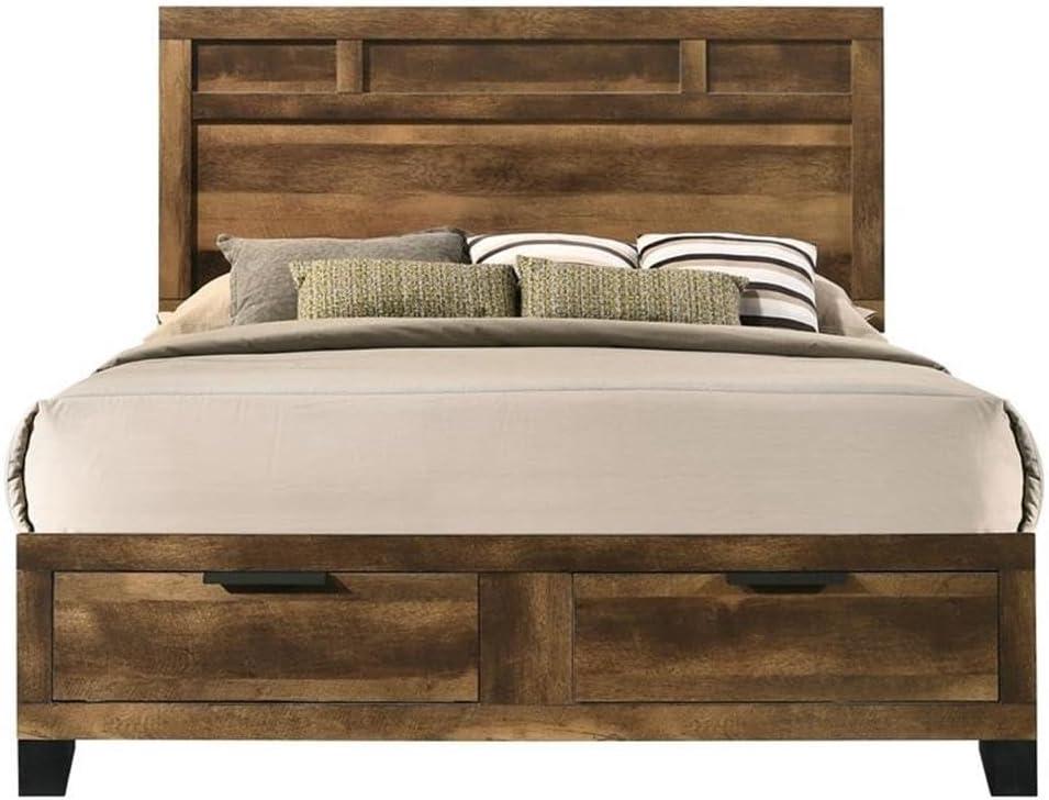 ACME Morales Storage Queen Bed in Rustic Oak