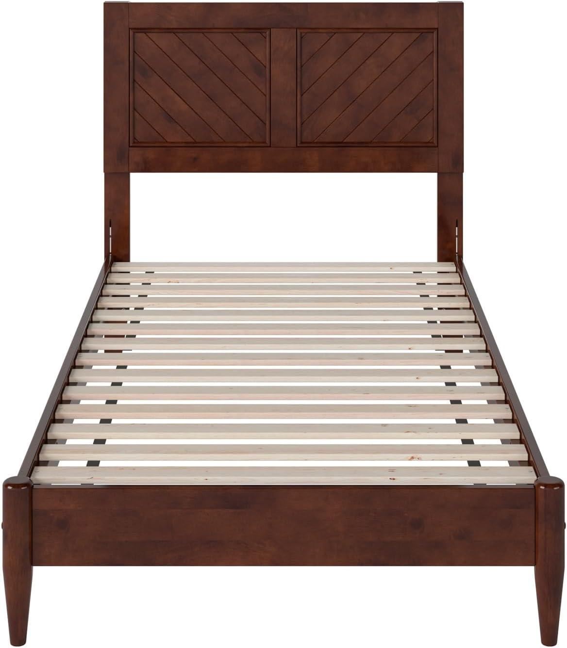 AFI Furnishings Berkshire Twin Solid Wood Low Profile Platform Bed in Walnut
