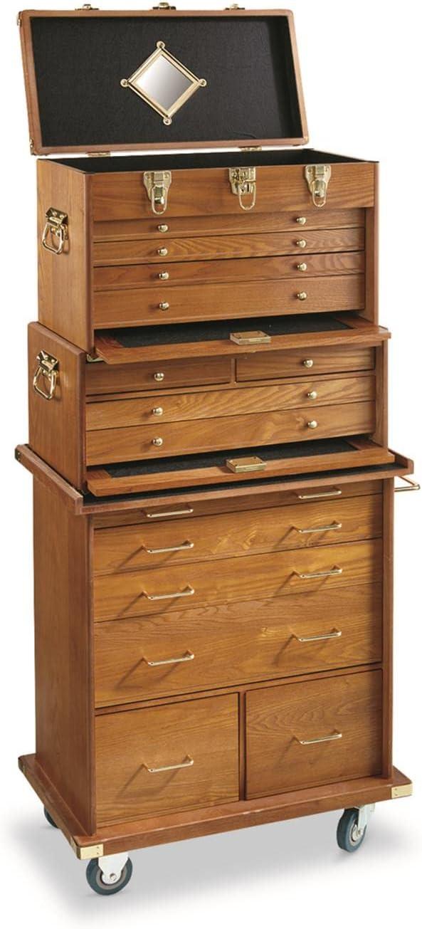 CASTLECREEK 6 Drawers Oak Wheeled Storage Cabinet, Wood