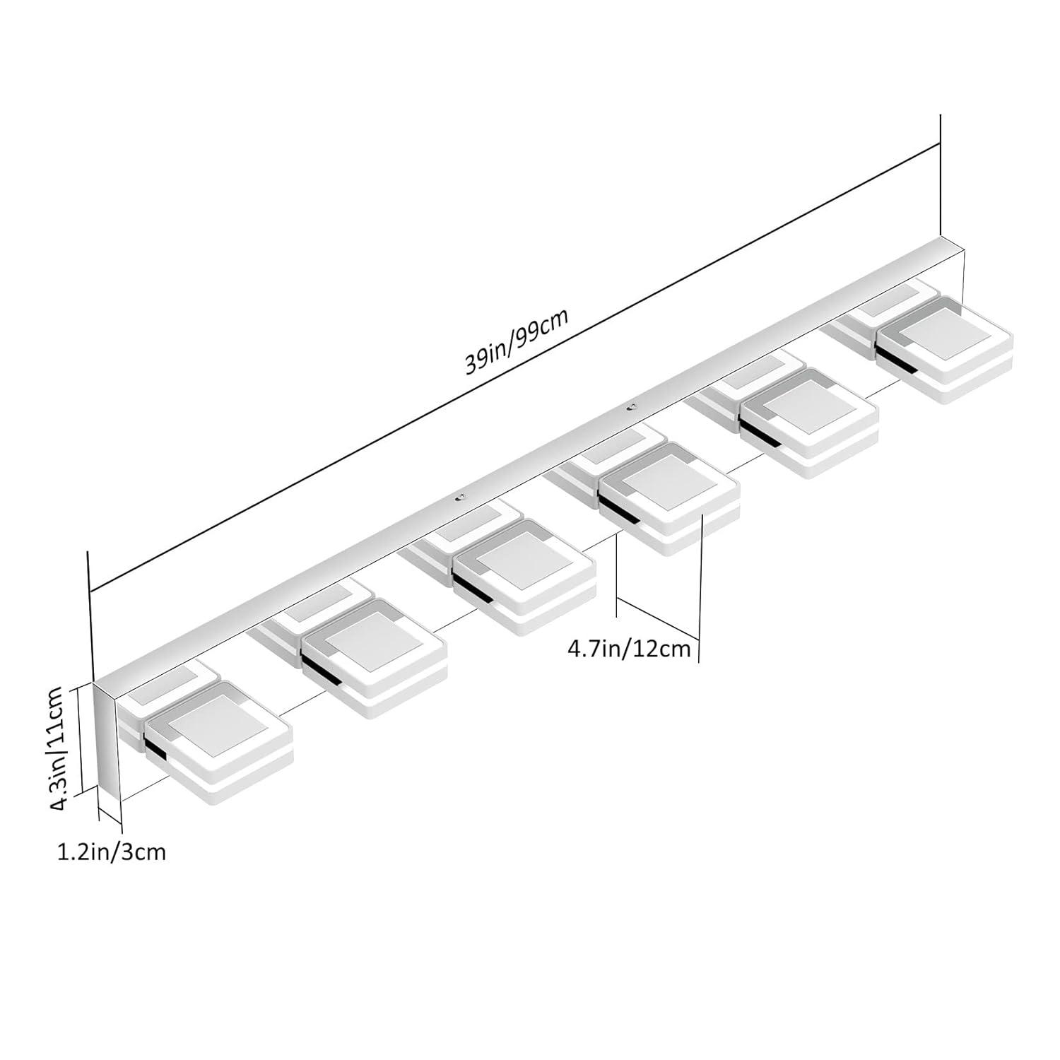 Ralbay Modern 6 Light Vanity Light Chrome Bathroom Vanity Lighting Fixtures Over Mirror Acrylic Up and Down Chrome Bathroom Wall Mounted Lights