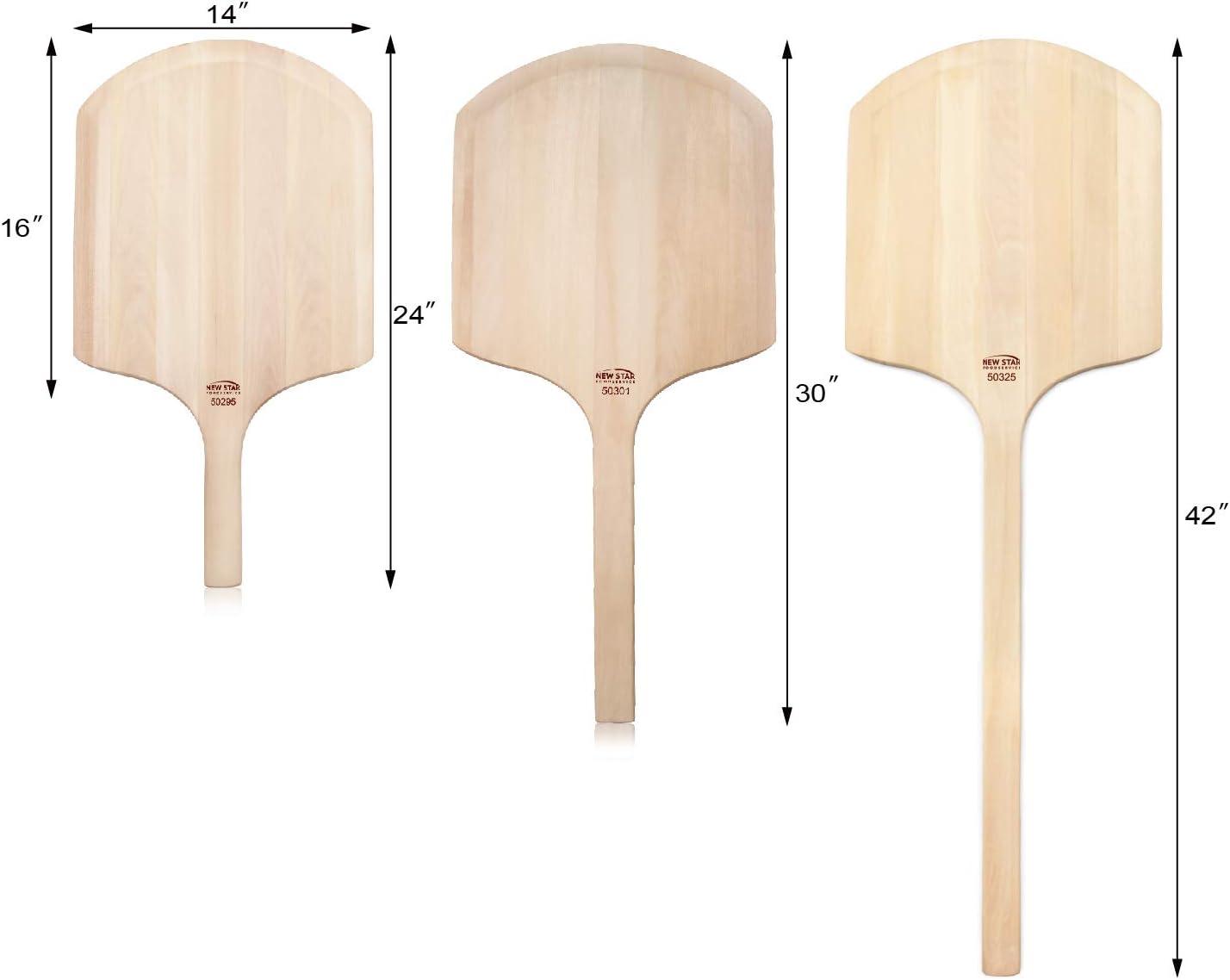 Natural Basswood Restaurant-Grade Pizza Peel with Handle