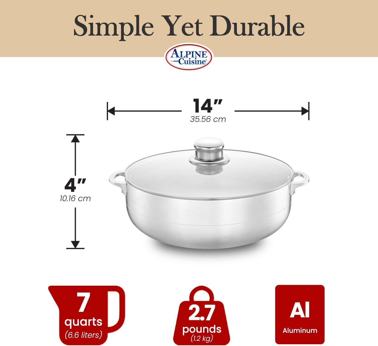 Aluminum Non-Stick 7-Quart Caldero Stock Pot with Glass Lid