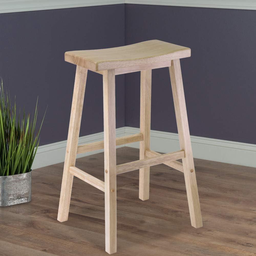 Natural Beech Wood 29" Saddle Seat Bar Stool