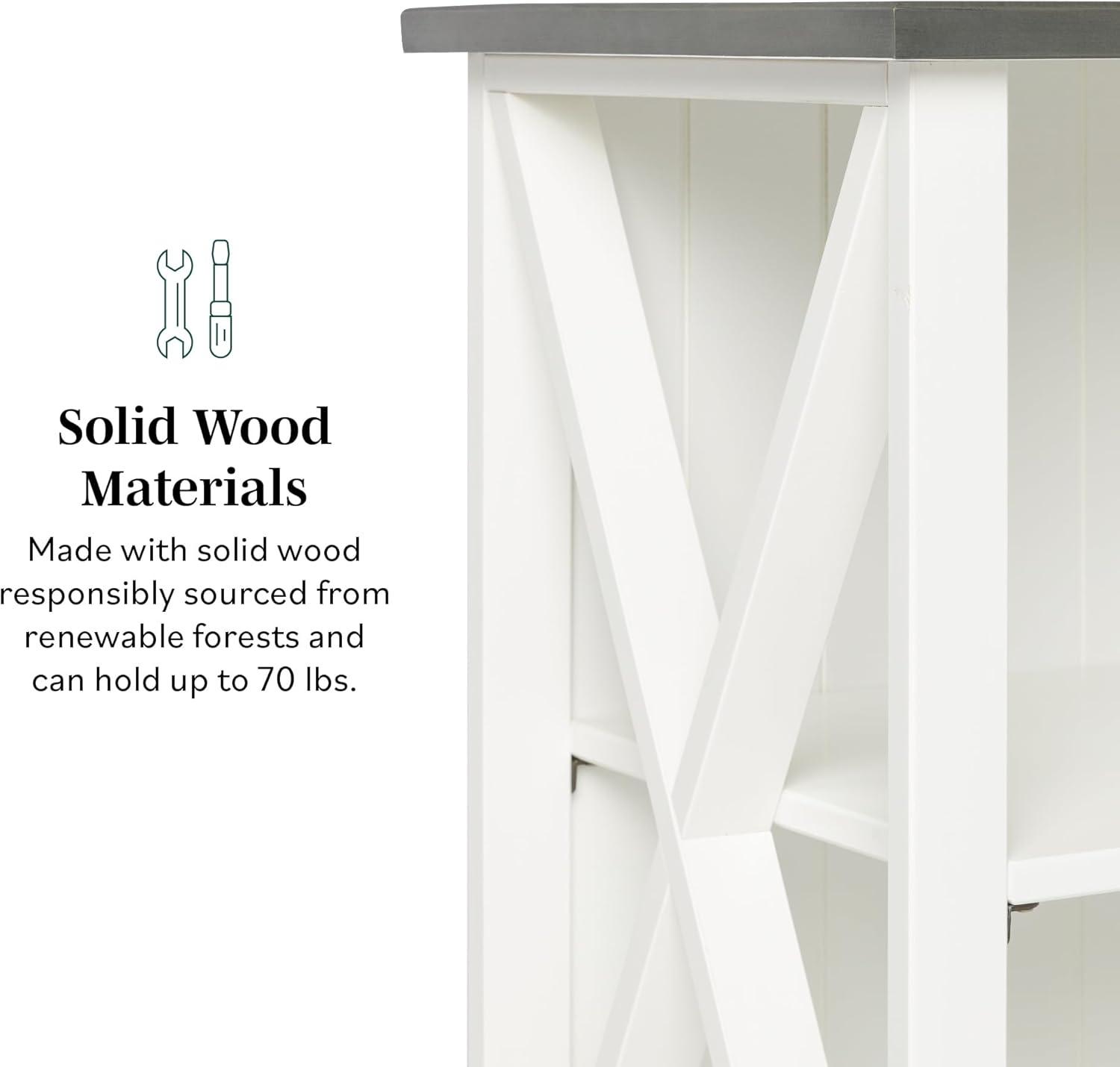 Walker Edison 52" Black and Barnwood Solid Wood Farmhouse Sideboard