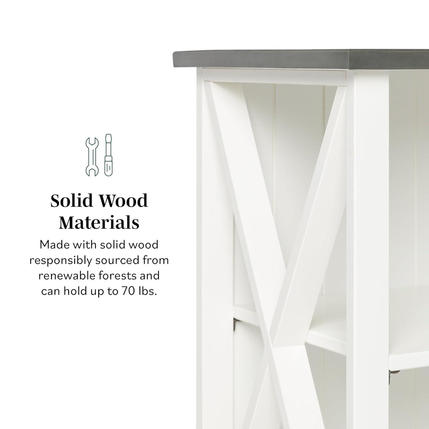 Walker Edison 52" Black and Barnwood Solid Wood Farmhouse Sideboard