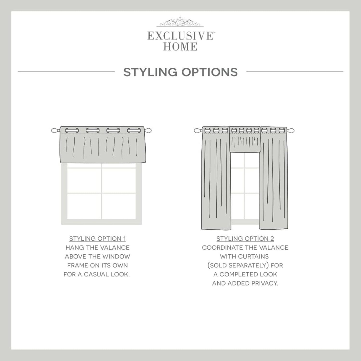 18"x54" Loha Light Filtering Window Valance Grommet Yellow - Exclusive Home: Solid Polyester, Machine Washable