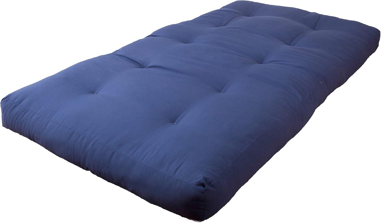 Cushy Comfort 6" Twin Navy Twill Futon Pad