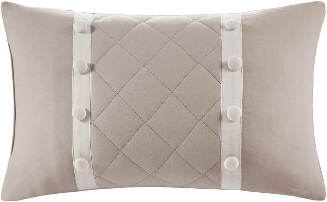 Ivory and Khaki Cotton Diamond Quilted Daybed Set