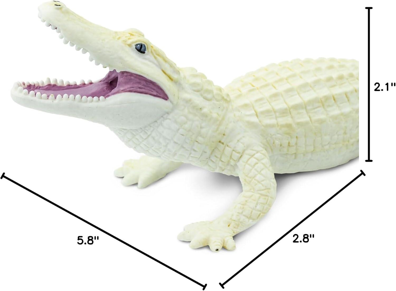 Safari Ltd. White Alligator Figurine - Realistic 6" Wildlife Figure - Educational Toy for Boys, Girls, and Kids Ages 3+