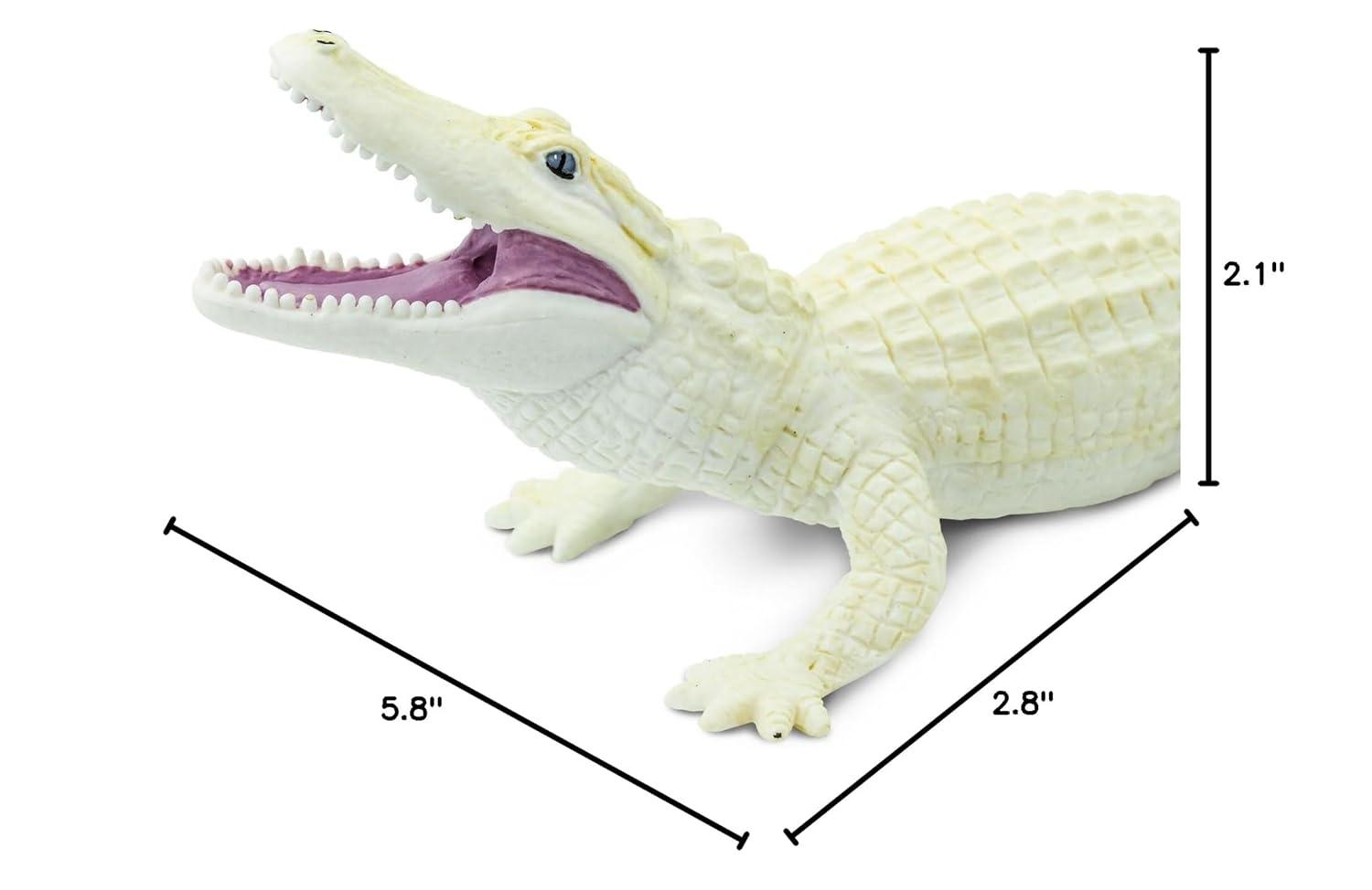 Safari Ltd. White Alligator Figurine - Realistic 6" Wildlife Figure - Educational Toy for Boys, Girls, and Kids Ages 3+