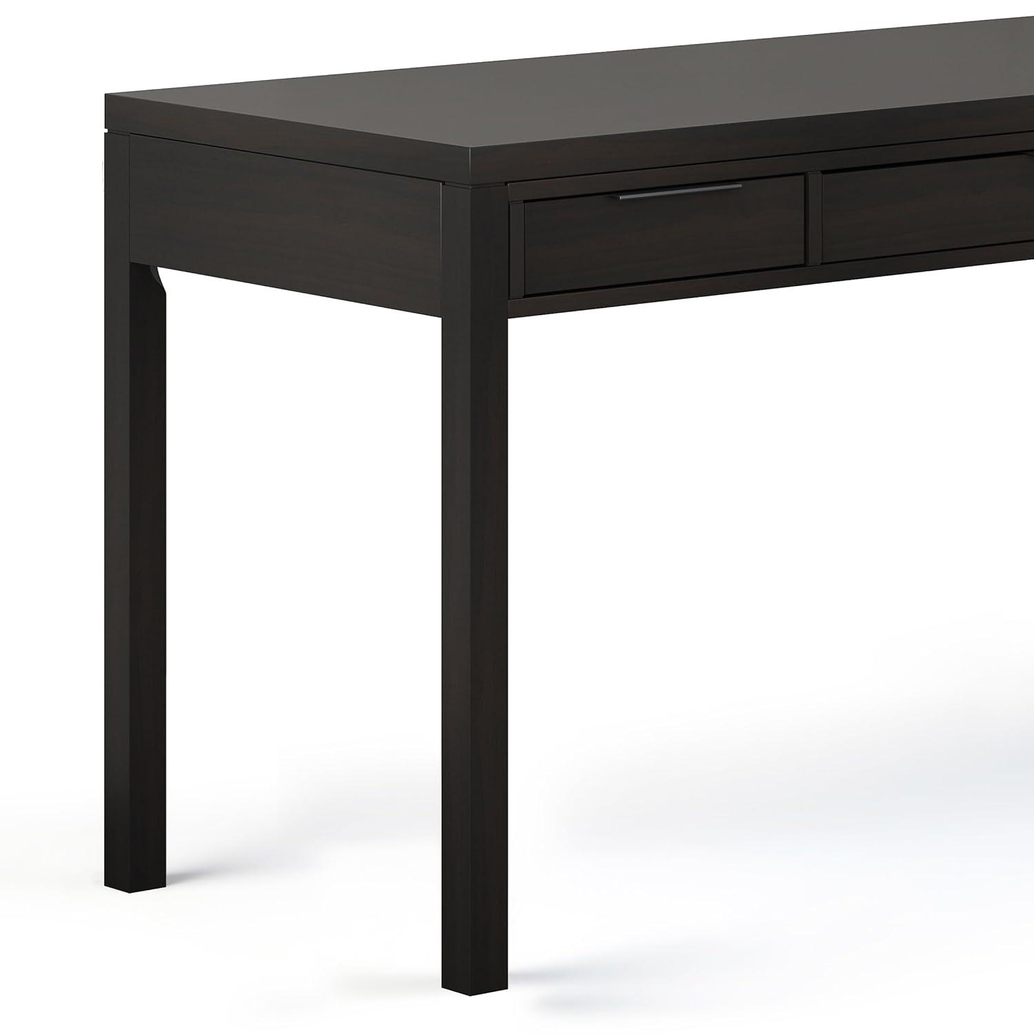 Simpli Home Hollander SOLID WOOD Contemporary 60 inch Wide Desk in Warm Walnut Brown