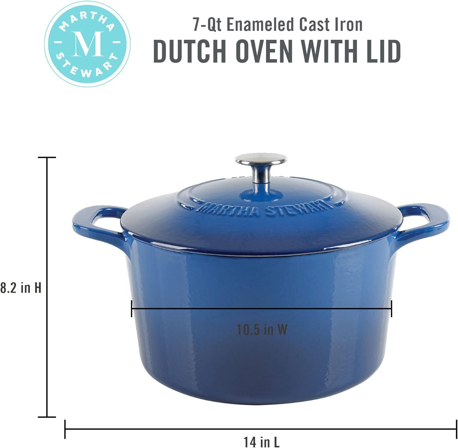 Classic Blue 7-Quart Enameled Cast Iron Dutch Oven