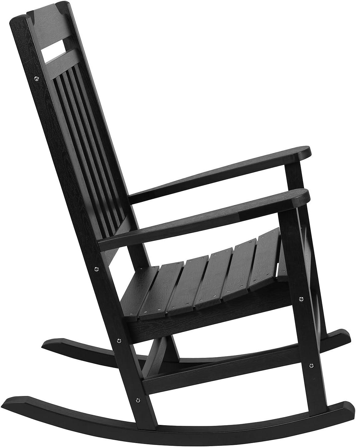 Flash Furniture Winston All-Weather Poly Resin Wood Rocking Chair