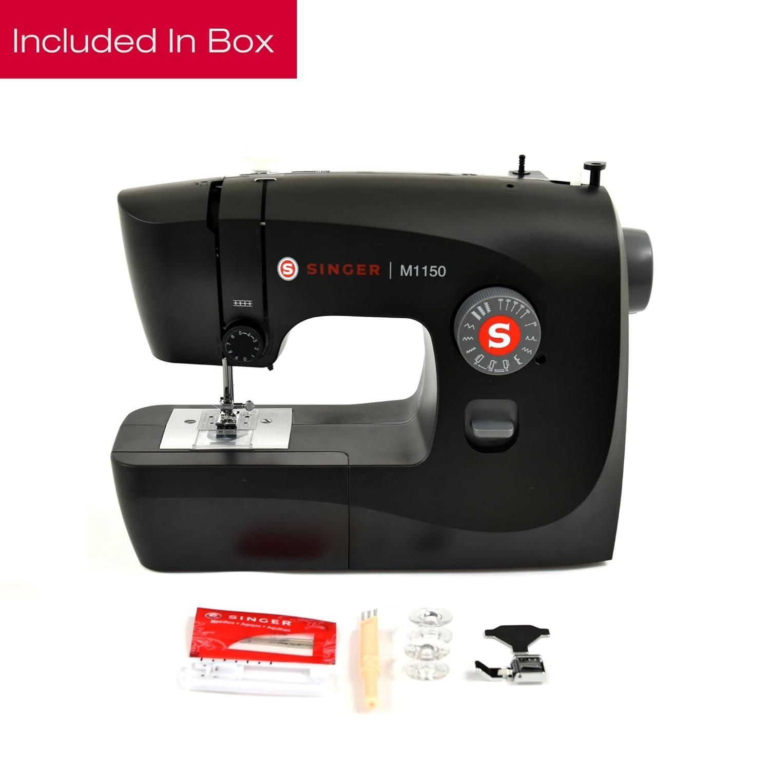 SINGER M1150 Mechanical Sewing Machine With 45 Stitch Applications, LED Light & 1-Step Buttonhole | Smart Choice for Gifting (Black)
