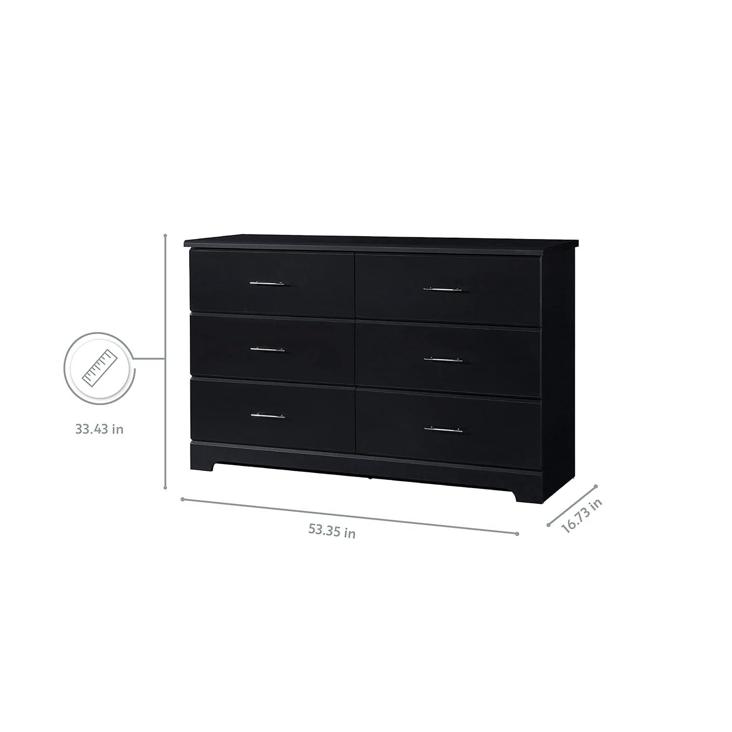 Storkcraft Brookside 6-Drawer Nursery Dresser in Sleek Black