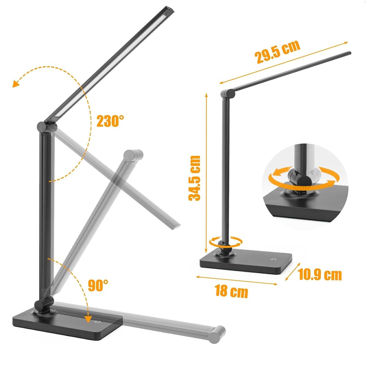 Desk Lamp LED Desk Lamps Eye-Caring Desk Lamps Lamps Dimmable Office Lamp with USB Port Touch Control for Home Office Student Dormitory (USB Plug-in Desk Lamp)