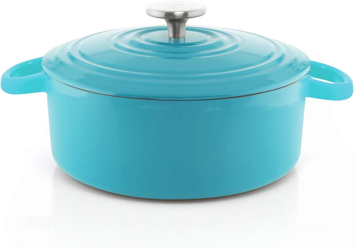 Sea Blue 3 Quart Enameled Cast Iron Dutch Oven