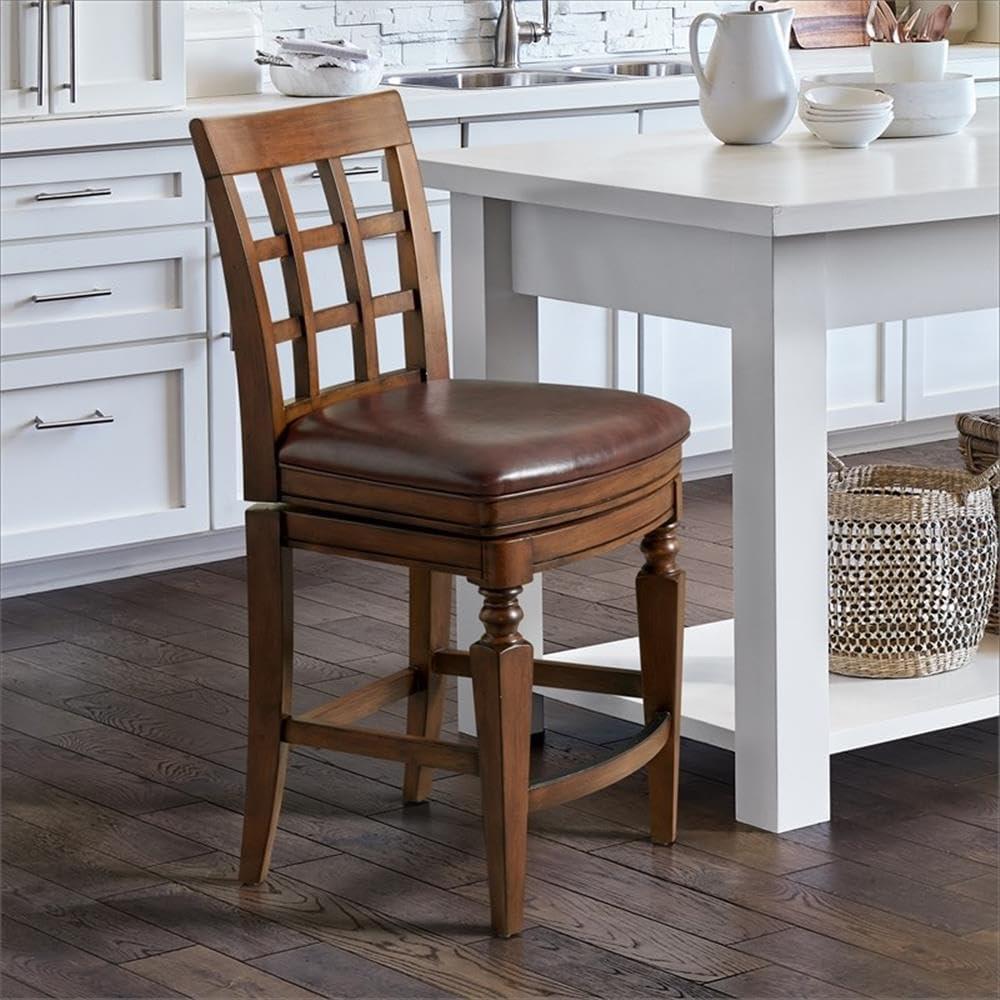 Napa Swivel Upholstered Counter Stool with Solid Wood Frame