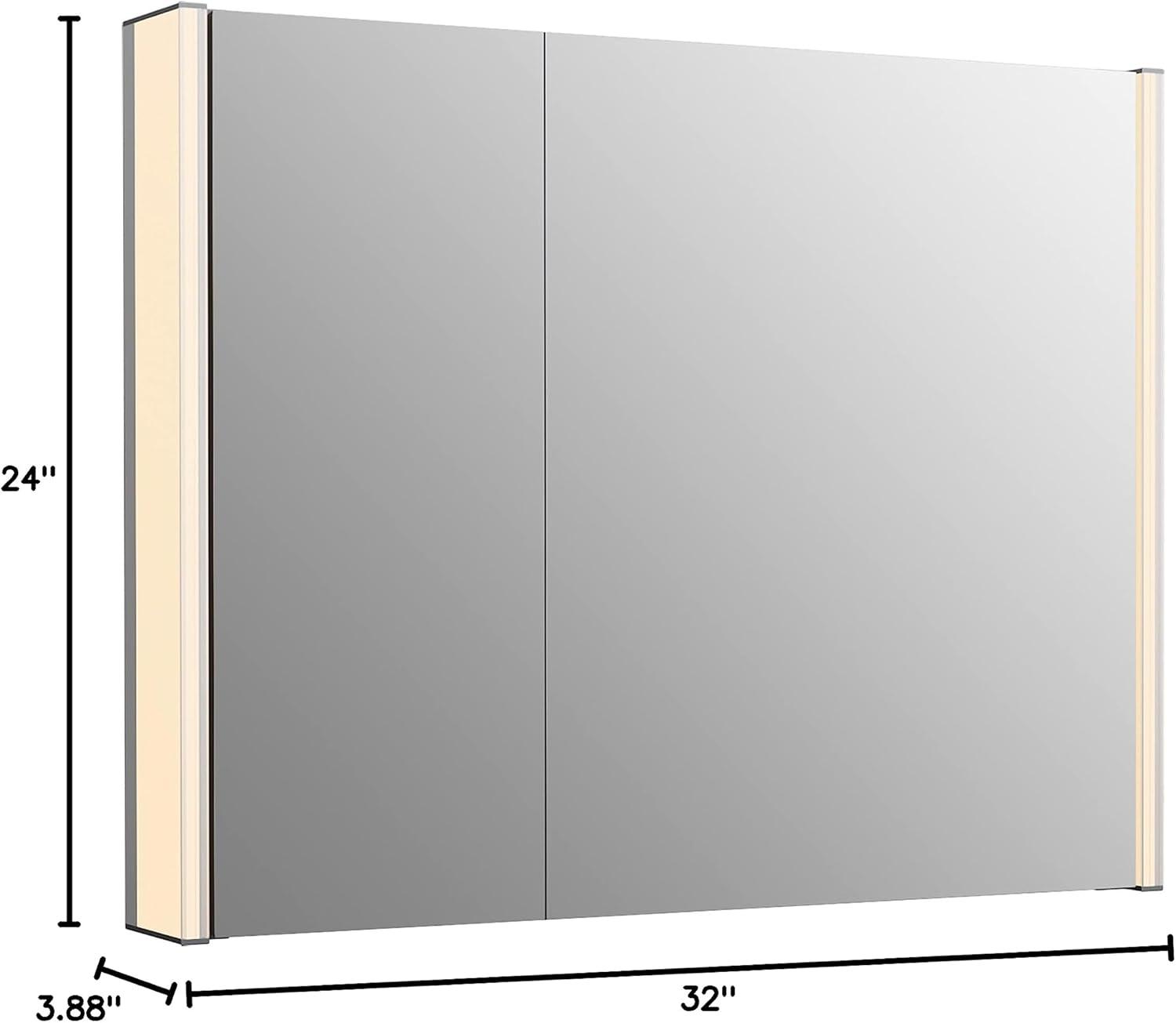 Maxstow Surface Mount Frameless Medicine Cabinet with LED Lighting