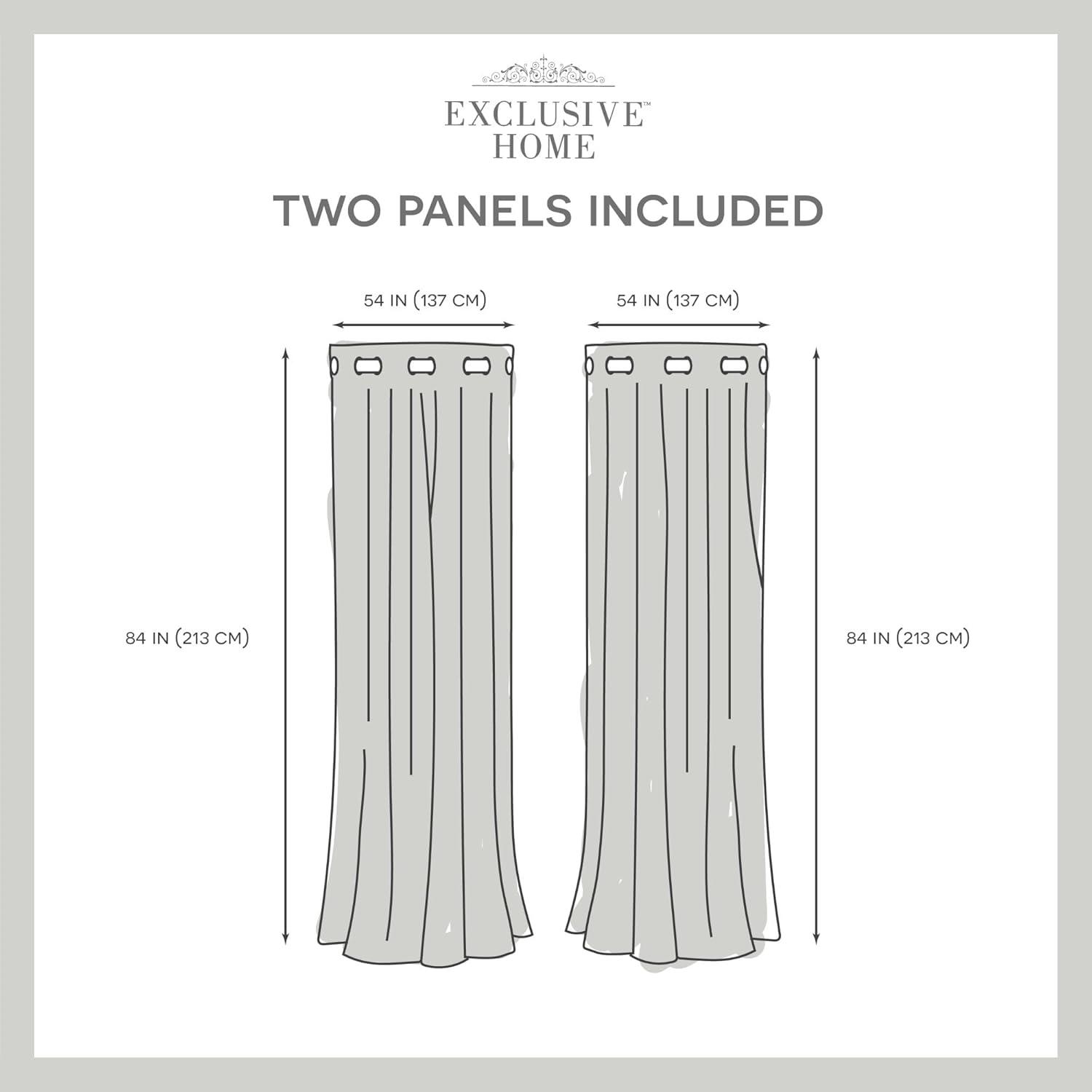 Loha GT Aaliyah Solid Color Semi-Sheer Grommet Curtain Panels