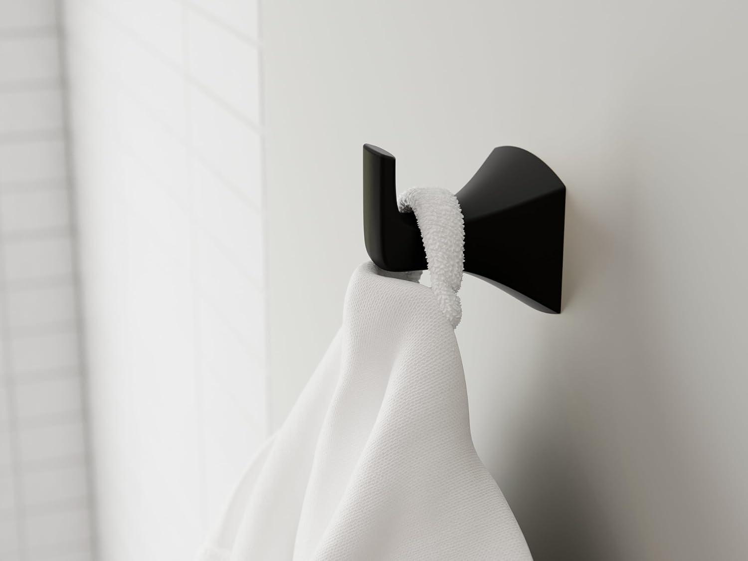 Matte Black Wall-Mounted Bathroom Towel Hook