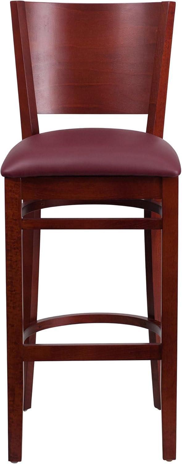 Flash Furniture Lacey Series Solid Back Walnut Wood Restaurant Barstool