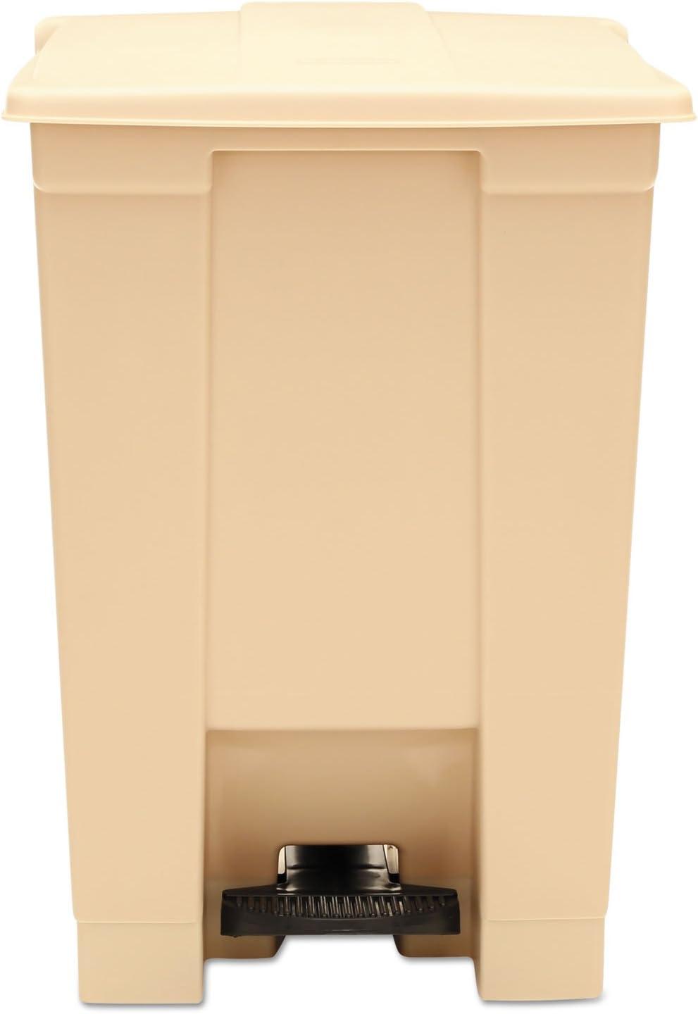 Beige 12-Gallon Plastic Step-On Waste Container