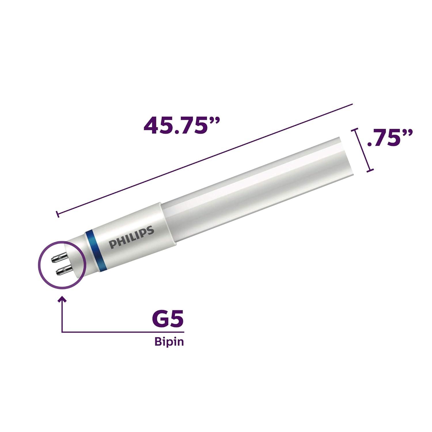 54-Watt Equivalent 46 in. Linear T5 Type A InstantFit LED Tube Light Bulb Daylight (5000K) (10-Pack)