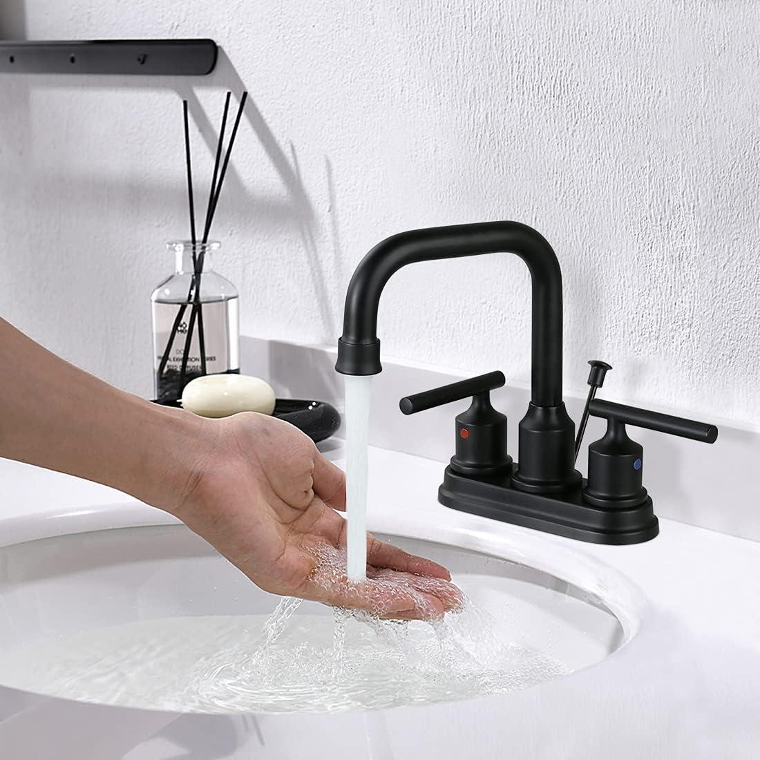 Centerset 2-handle Bathroom Faucet with Drain Assembly