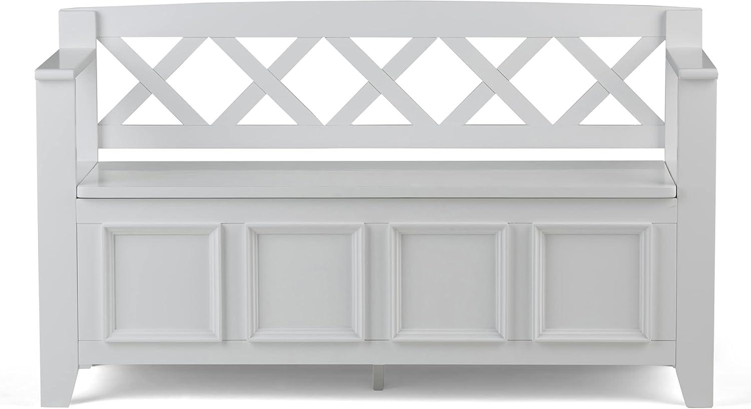Simpli Home Amherst Solid Wood Entryway Lift Top Storage Bench