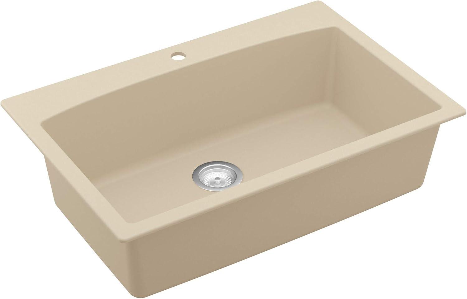 Karran Drop-in Quartz Composite 33'' X 22'' 1-Hole Single Bowl Kitchen Sink