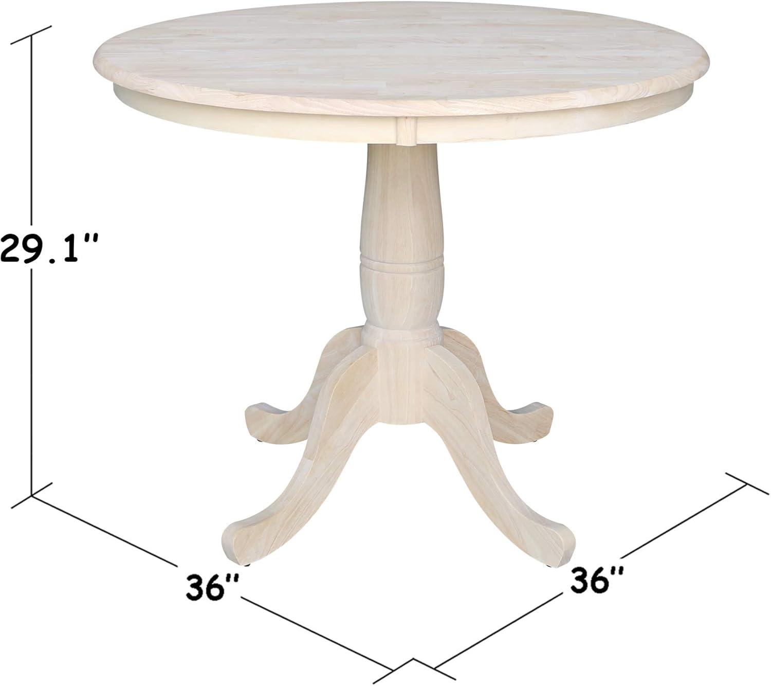 36" Round Top Pedestal Table Unfinished - International Concepts