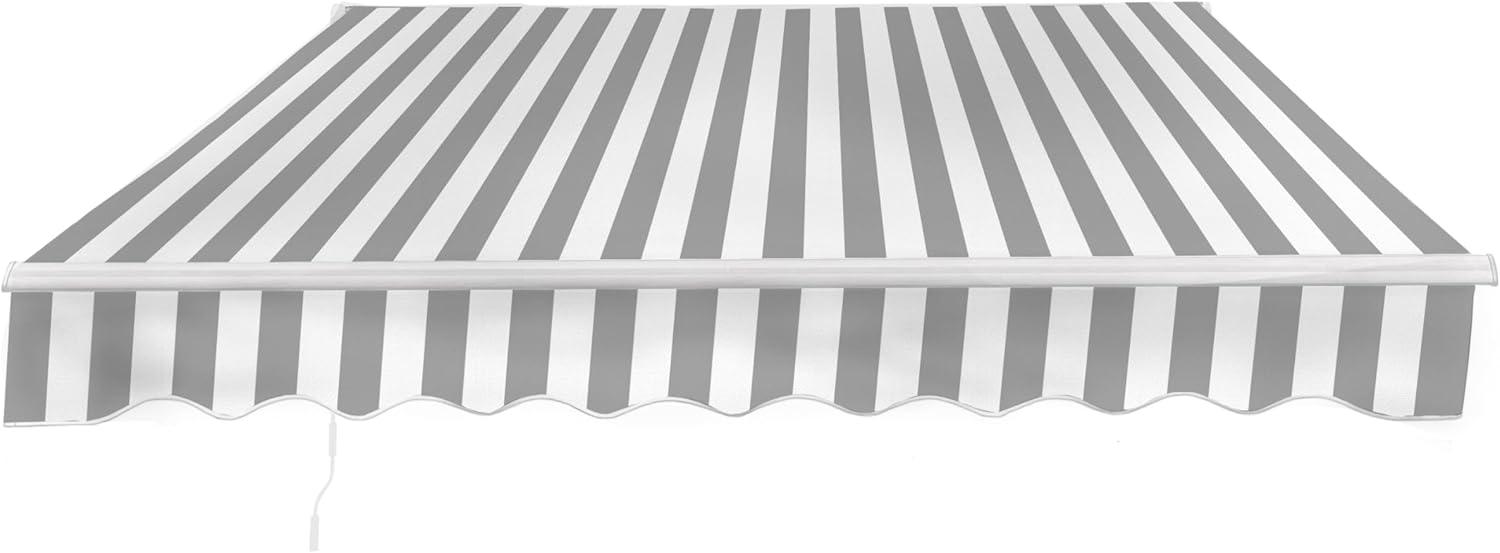 Motorized Retractable White Frame Patio Awning