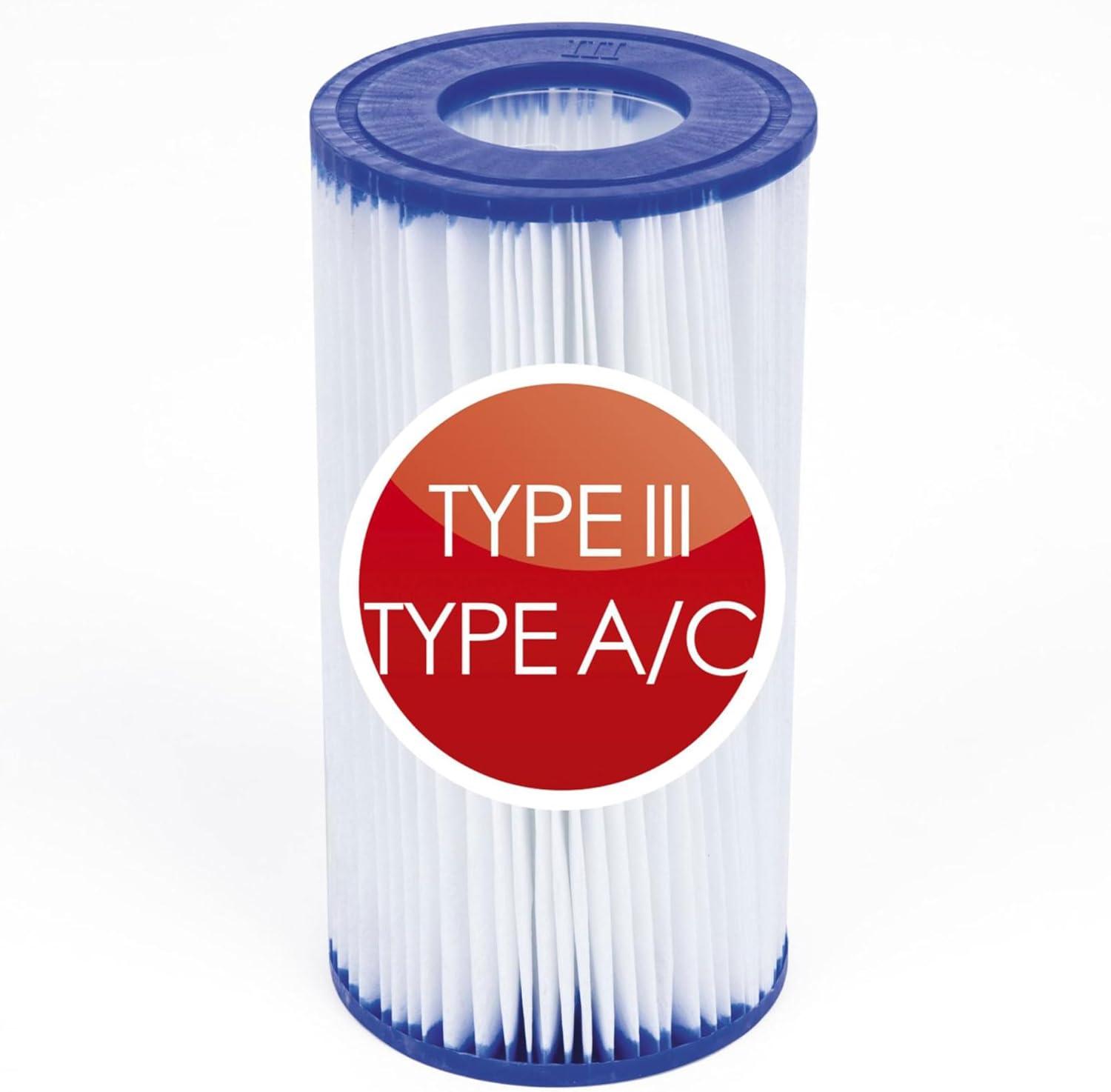 Bestway 58095E Swimming Pool Filter Pump Replacement Cartridge Type IV or Type B for 2,100 to 2,500 GPH Filter Pumps, Pack of 4