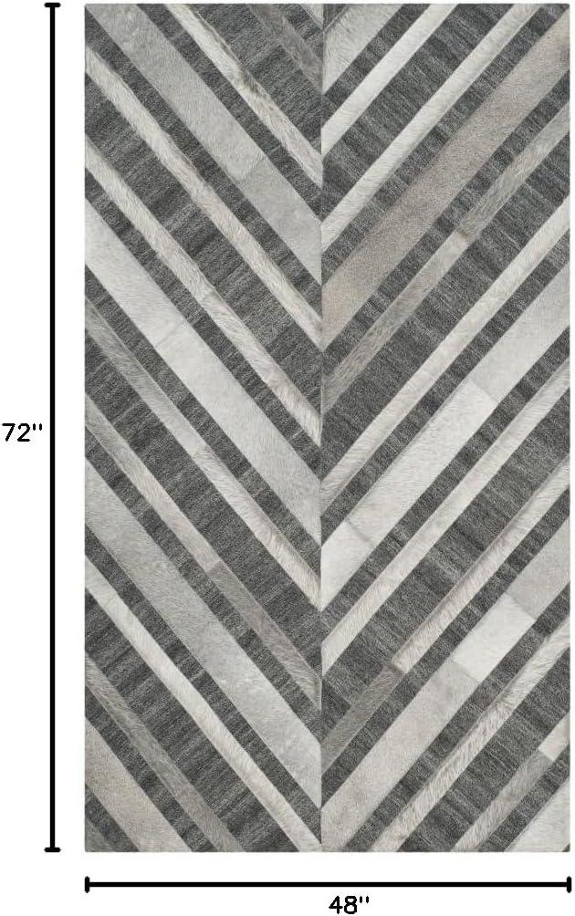 Studio Leather STL223 Hand Woven Area Rug - Ivory/Dark Grey - 4'x6' - Safavieh.