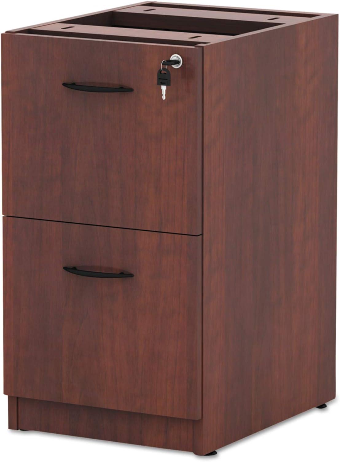 Cherry Medium 15.625'' Lockable 2-Drawer Legal File Pedestal