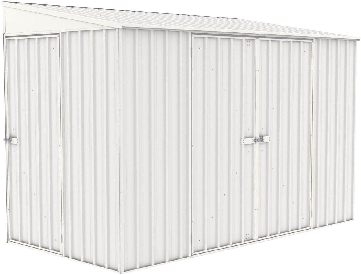 Absco Durango 10 Ft. x 5 Ft. Metal Bike Shed, Steel Utility Tool Shed, Outdoor Storage for Backyard, Lawn, Bikes, 50 Sq. Ft., Surfmist