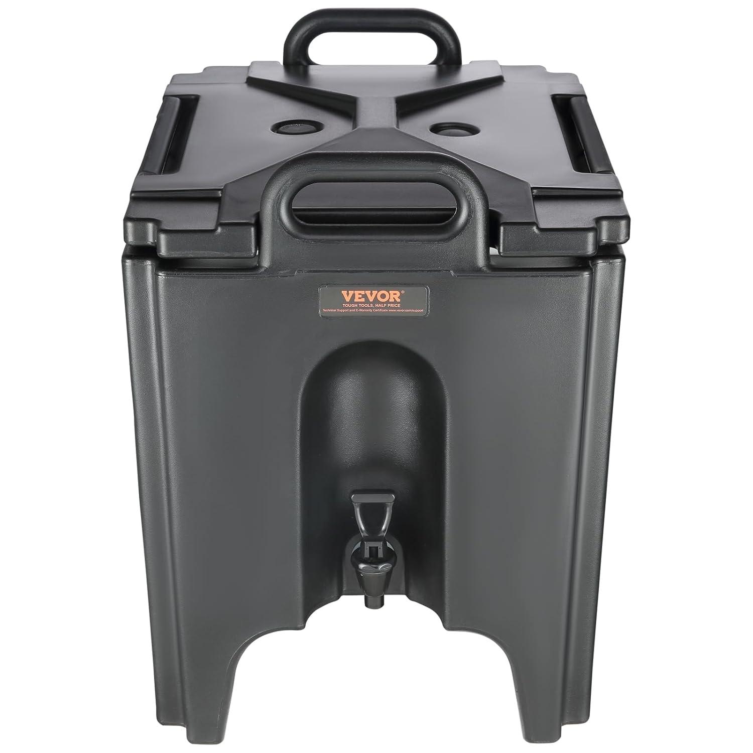 VEVOR Insulated Beverage Dispenser, 10 Gallon, Food-grade LL9450UP Hot and Cold Beverage Server, Thermal Drink Dispenser Cooler with 1.18 in PU Layer Two-Stage Faucet Handle, for Restaurant Drink Shop