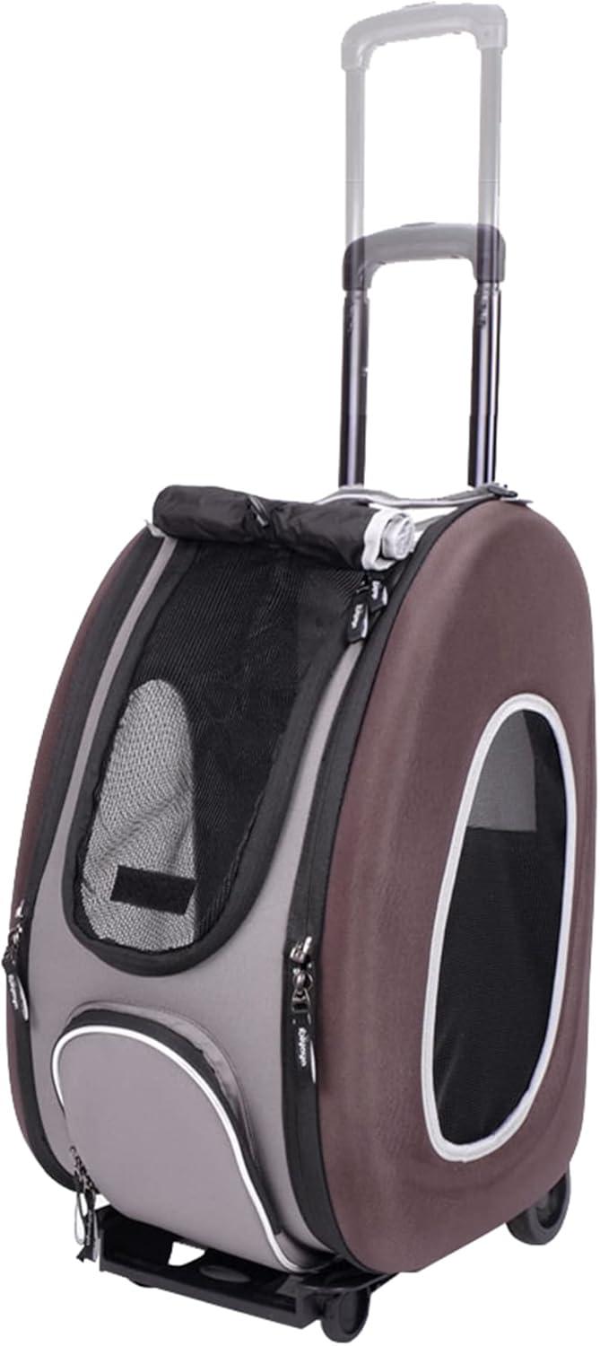 Large Brown 5-in-1 Soft Sided Pet Carrier and Stroller