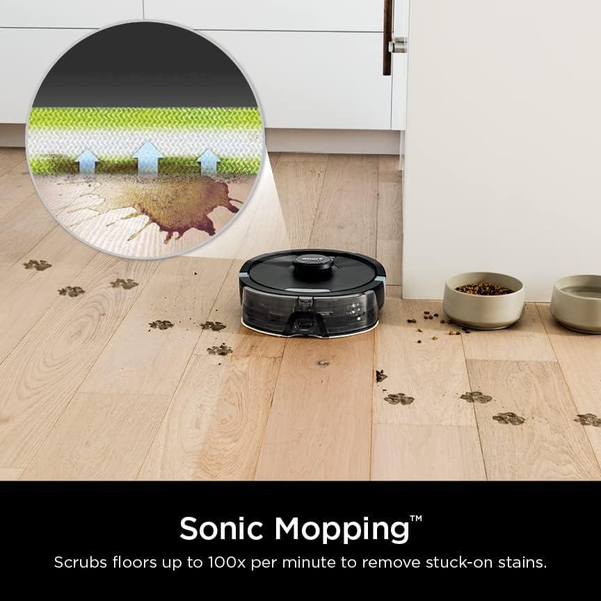 Black Cordless Robotic Vacuum and Mop with Alexa Compatibility