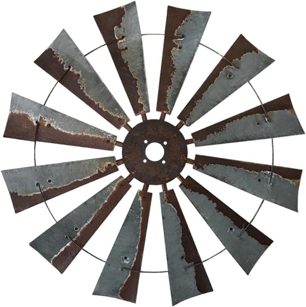 38-inch Rustic Windmill Fan Wall Sculpture Home Decor