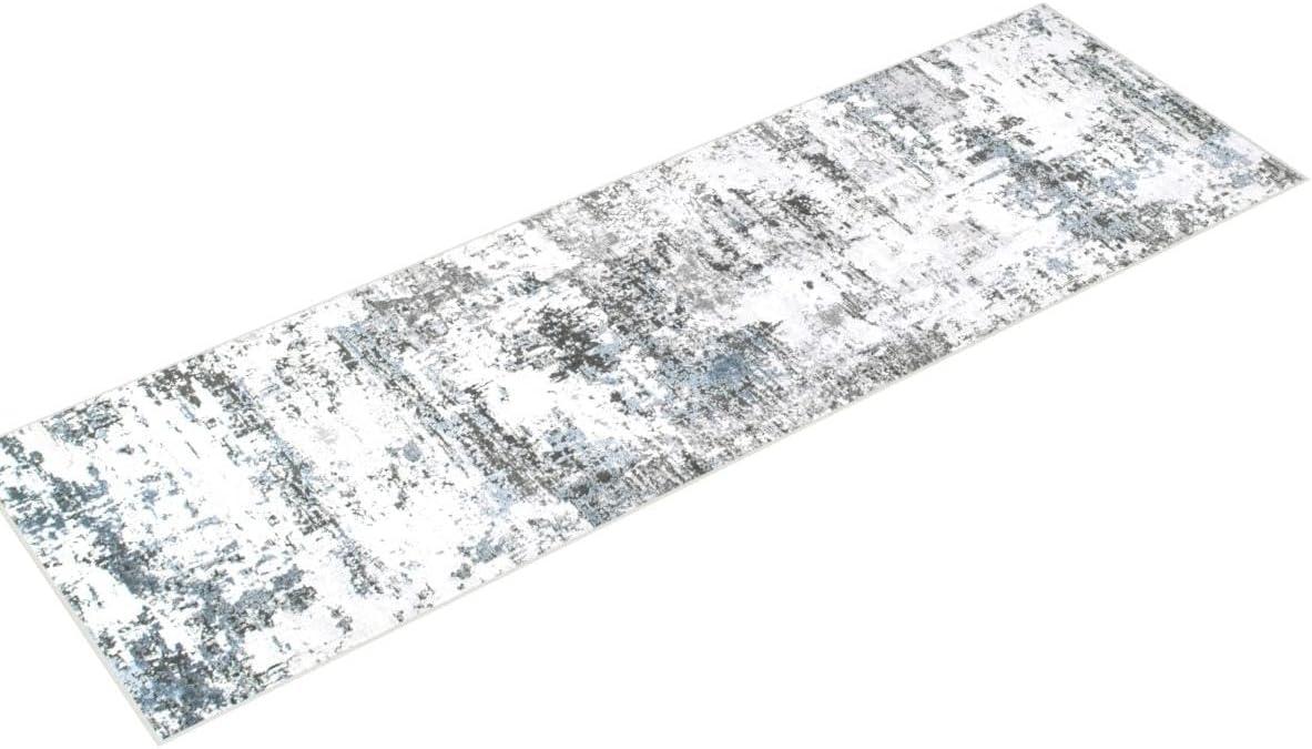 Nuloom Dali Abstract 2x8 Machine Washable Runner Indoor Area Rug for Living Room Bedroom Dining Room Entryway Hallway Kitchen, Blue Grey/Ivory