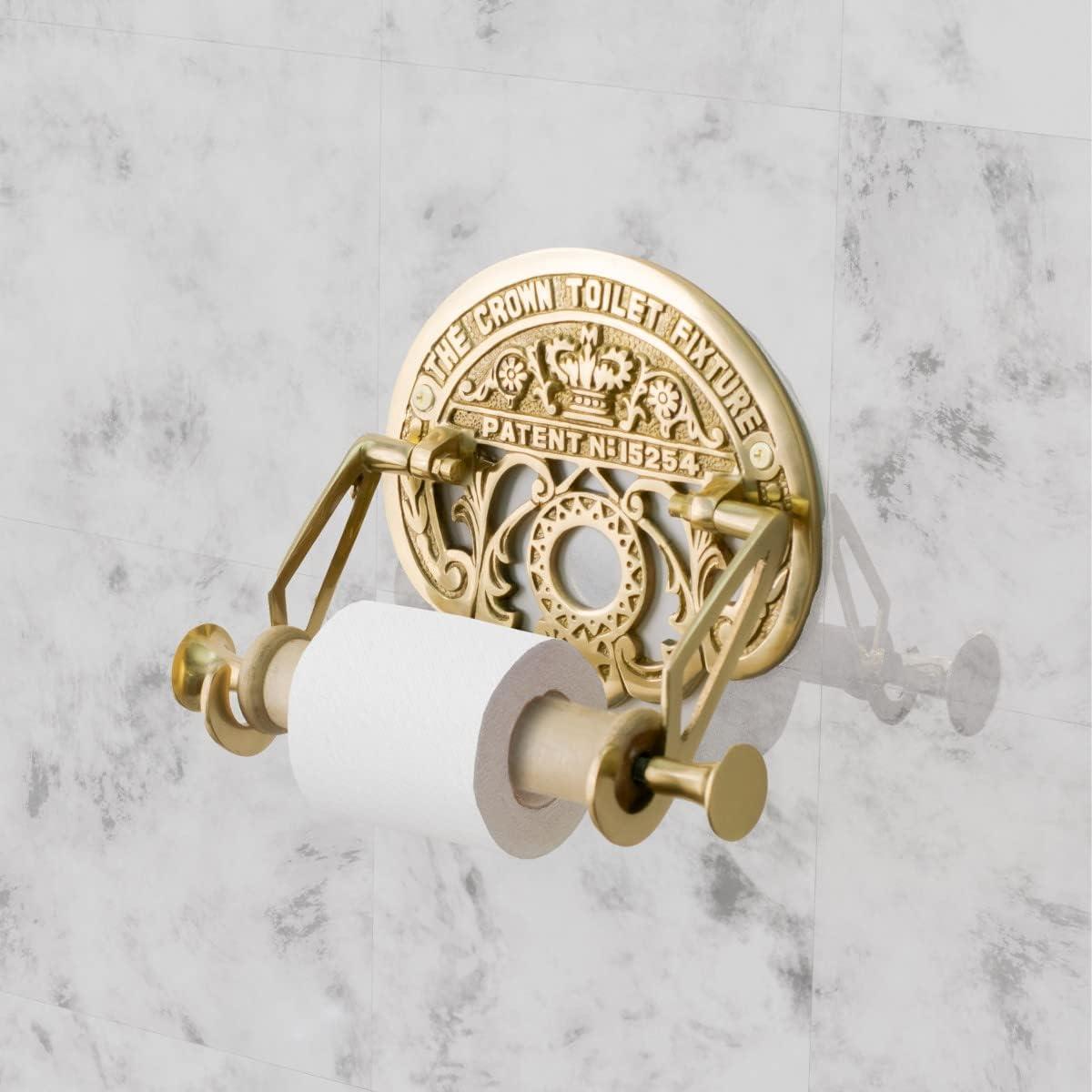 Bright Brass Wall Mount Toilet Paper Holder 7.25" Wide Renovators Supply