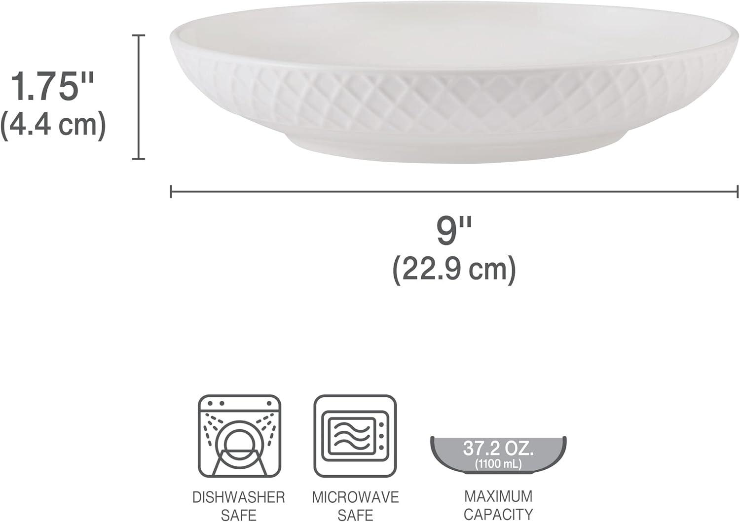 Mikasa Trellis 8 in. Bone China Pasta Bowls